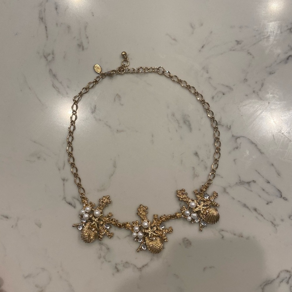 Tommy Bahama gold seashell and pearl necklace . Never worn !